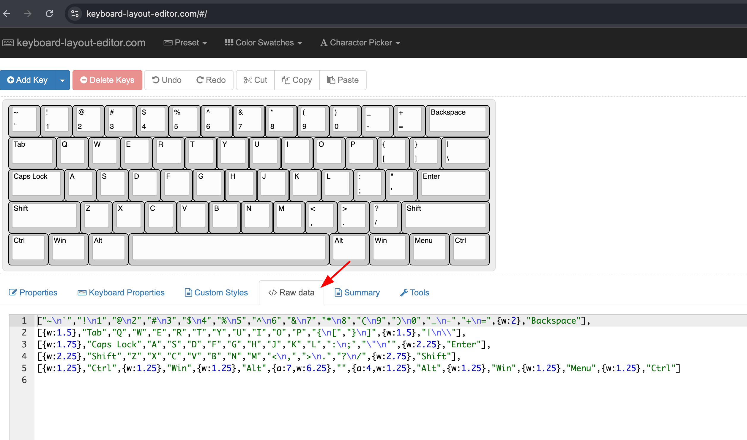 Keyboard Layout Editor